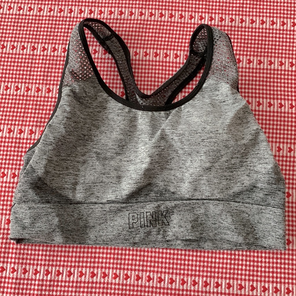 Pink sports bra